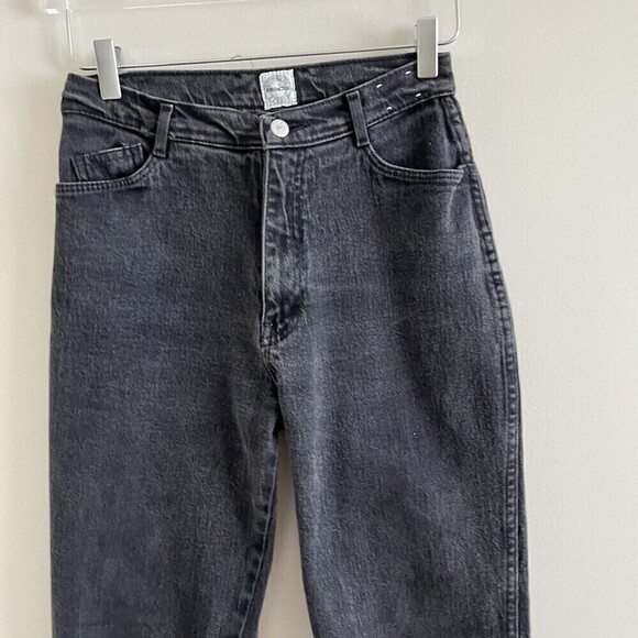 Vintage Jordache Y2K High Rise Jeans 8 waist 26 Black Tapered Mom Grunge - Picture 3 of 13